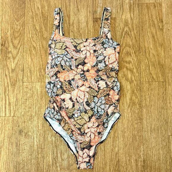 A Pea in the Pod Maternity Floral One-Piece Square Neckline Swimsuit Size Small - Picture 2 of 13